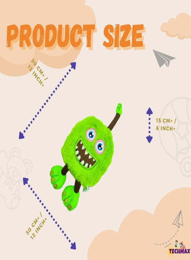 TechMax Solution Sound Plush Soft Cute Stuffed Animal Plush Doll Gift for Boys and Girls Halloween Christmas Thanksgiving Horror Stuffed Figure Doll for Kids and Adults (Green) - Image 2